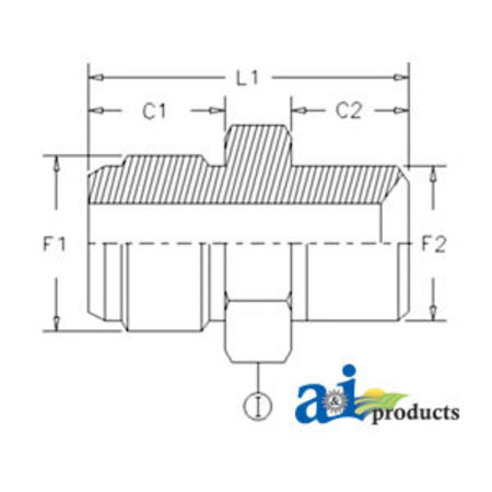 A & I PRODUCTS Straight Connector JIC Male-NPTF Male, 2 pk 1.75" x4" x1.75" A-2404-04-04